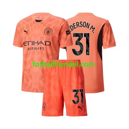 Barn Fotballdrakter Keeper Manchester City Ederson M 31 Borte 2024-25 Kortermet